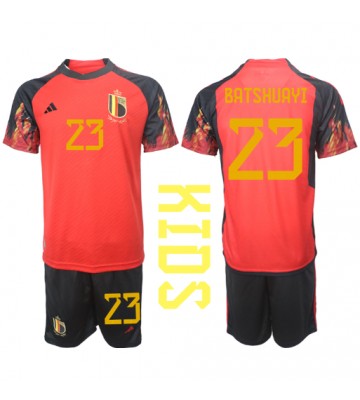 Belgia Michy Batshuayi #23 Koszulka Podstawowych Dziecięca MŚ 2022 Krótki Rękaw (+ Krótkie spodenki)